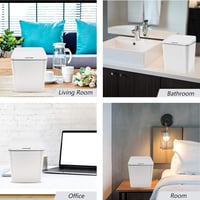 FEBHBRQ 6 Literes Automatikus Szenzoros Szemetes Kuka Fedéllel Otthonhoz Irodához - White/Battery 5