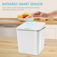 FEBHBRQ 6 Literes Automatikus Szenzoros Szemetes Kuka Fedéllel Otthonhoz Irodához - White/Battery 6