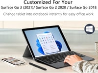 MoKo Bluetooth Billentyűzet Tok Surface Go 4/3/2/2018 Modellekhez, 7 Színű LED Háttérvilágítás, Érintőpaddal, Újratölthető Akkumulátor, Feke 2