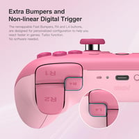 8bitdo Ultimate 2C Bluetooth Kontroller Nintendo Switch-hez - Rózsaszín, Hall-Effekt Joystick, Programozható Gombok, 15 Órás Üzemidő, Mozgás 3