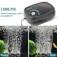 Pompă de Aer pentru Acvariu FEDOUR 10W, Puternică – 4 Ieșiri, 1200 L/H, Aerator Silențios cu Accesorii Complete, pentru Rezervoare, Hidroponie și Oxigenarea Iazurilor 4