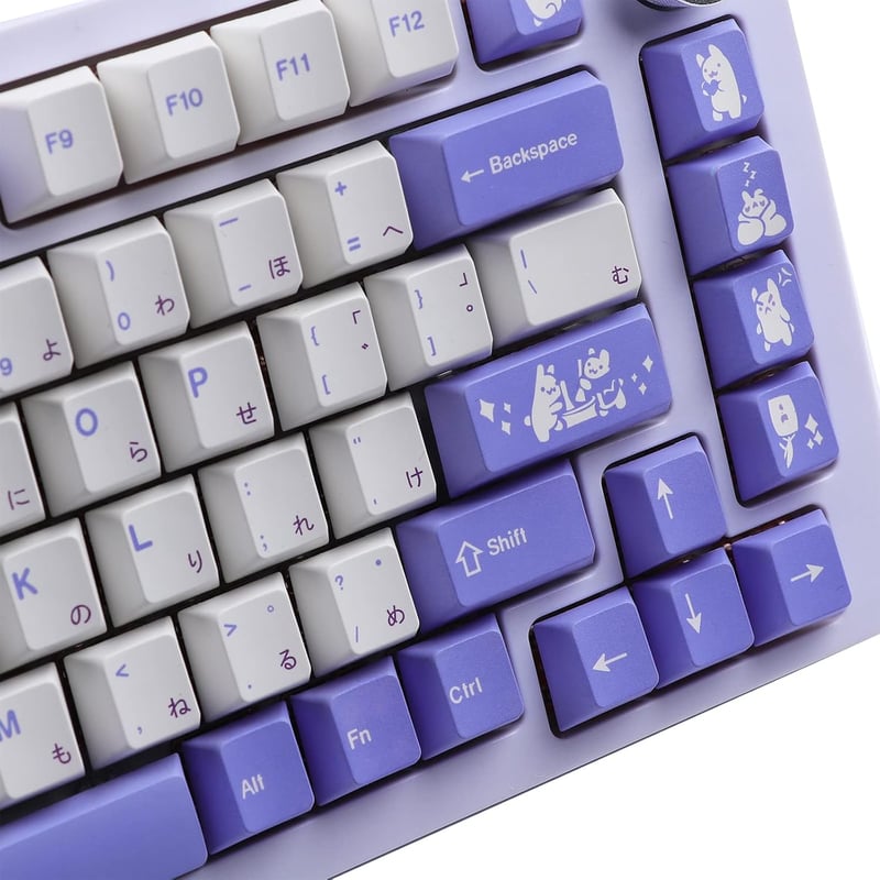 EPOMAKER Nyuszis PBT Keycap Szett 134 Gombos, Cherry Profilú, Mechanikus Gamer Billentyűzethez