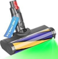 RUKHOOL LED Padlókefe Dyson V12 Detect Slim Porszívóhoz - Kemény Padlóhoz, 140° Forgatható Fejjel, Zöld LED Világítással 1