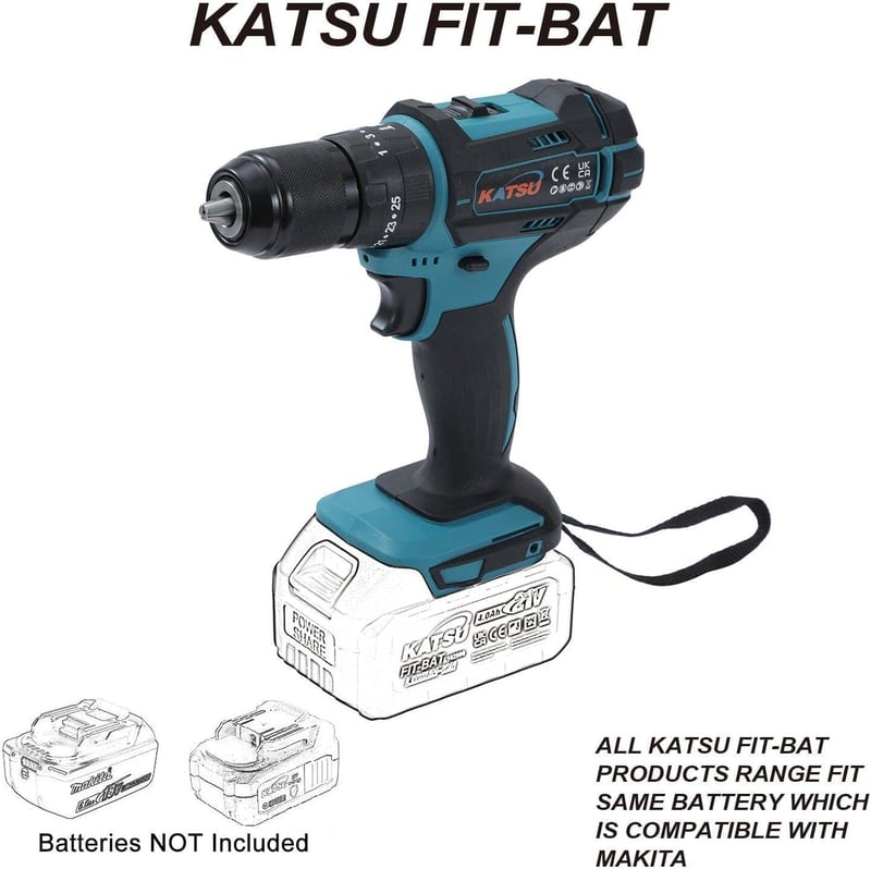 KATSU FIT-BAT 21V-os Akkus Ütvefúró-csavarozó, LED-del, 13mm Tokmánnyal