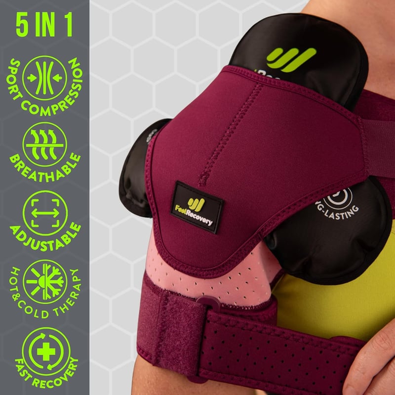 Feel Recovery Vállpánt Hűtőpárnával Férfiaknak és Nőknek Bordó S/M