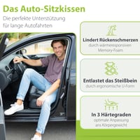 Ortopedický autovankúš feela, klinovitý, s 3 stupňami tvrdosti, na odľahčenie kostrče do sedadla vodiča 2