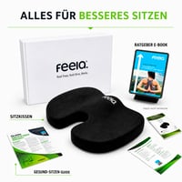 Ortopedický sedací vankúš feela s 3 stupňami tvrdosti – Ergonomický vankúš na sedenie na kancelársku stoličku a do auta – Na úľavu od bolesti a odľahčenie kostrče – Medium 9
