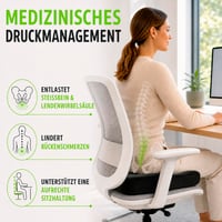 Ortopedický sedací vankúš feela s 3 stupňami tvrdosti – Ergonomický vankúš na sedenie na kancelársku stoličku a do auta – Na úľavu od bolesti a odľahčenie kostrče – Medium 2