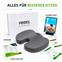 feela Ortopedski jastuk za sjedenje s 3 razine tvrdoće - Ergonomski jastuk za uredsku stolicu i automobil - Ublažava bol, rasterećuje trtičnu kost 9