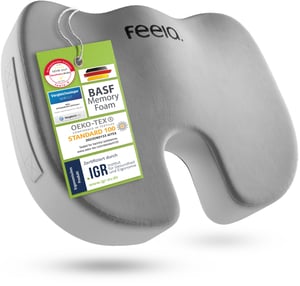 feela Ortopéd Ülőpárna 3 Keménységi Fokozattal - Ergonomikus Ülőpárna Irodai Székhez és Autóba - Fájdalomcsillapító, Farcsont Tehermentesítő