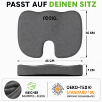feela Ortopedski jastuk za sjedenje s 3 razine tvrdoće - Ergonomski jastuk za uredsku stolicu i automobil - Ublažava bol, rasterećuje trtičnu kost 7