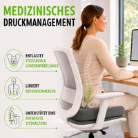 feela Ortopedski jastuk za sjedenje s 3 razine tvrdoće - Ergonomski jastuk za uredsku stolicu i automobil - Ublažava bol, rasterećuje trtičnu kost 2