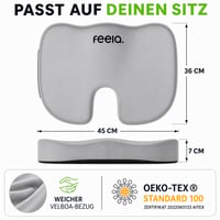 Pernă ortopedică pentru șezut feela cu 3 grade de duritate - Pernă ergonomică pentru scaun de birou și mașină - Ameliorarea durerii, detensionarea coccisului 7