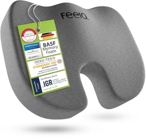 feela Ortopédiai ülőpárna több keménységi fokkal irodai székhez, ergonomikus coccyx tehermentesítés, piros, üléskomfort