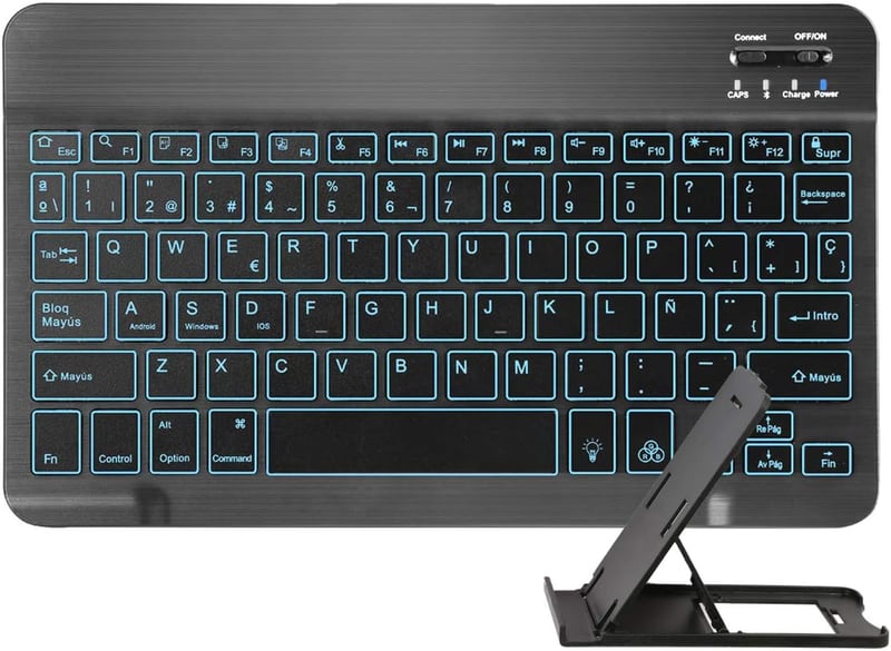 Feelkaeu Wireless Billentyűzet 7 Szín Háttérvilágítás iPad Pro 12.9 11 Tablet Okostelefon