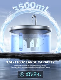 Fântână de băut pentru pisici FEELNEEDY din oțel inoxidabil 304, 3,5 L, fântână automată pentru pisici 5