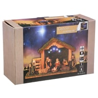 FEERIC LIGHTS & CHRISTMAS Porcelánový Betlehem s LED osvetlením - 3 v 1 Vianočná Dekorácia so 7 figúrkami 2