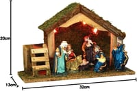 FEERIC LIGHTS & CHRISTMAS Porcelán Betlehem LED Világítással - 3 az 1-ben Karácsonyi Dekoráció 7 Figurával 5