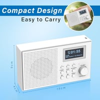 MONODEAL DAB+ rádió Bluetooth-szal, ébresztővel és LCD kijelzővel - Tölthető konyhai kisrádió 6