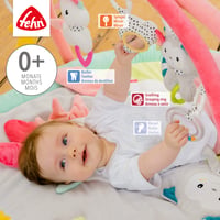Fehn 3D hracia deka s hrazdou a závesnými hračkami, vzor Aiko a Yuki, pre bábätká 3