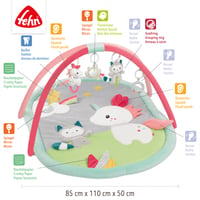 Fehn 3D hracia deka s hrazdou a závesnými hračkami, vzor Aiko a Yuki, pre bábätká 4