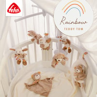 Fehn 3D-Activity-Nest Rainbow Játszófészek Babáknak – Puha Játékív 5 Levehető Játékkal, Újszülöttektől, 85 cm átmérő 6