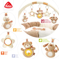 Fehn 3D-Activity-Nest Rainbow Játszófészek Babáknak – Puha Játékív 5 Levehető Játékkal, Újszülöttektől, 85 cm átmérő 5