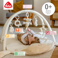 Covoraș de activități 3D Fehn Babylove cu pernă și arcadă pentru jucării - Motiv miel, pentru bebeluși 3