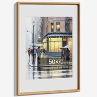 Feihorrm 50x70 cm Tölgy Képkeret Üveglappal, Kerek Sarkokkal, Poszter és Fotó Kiállítás Keretezéshez 1