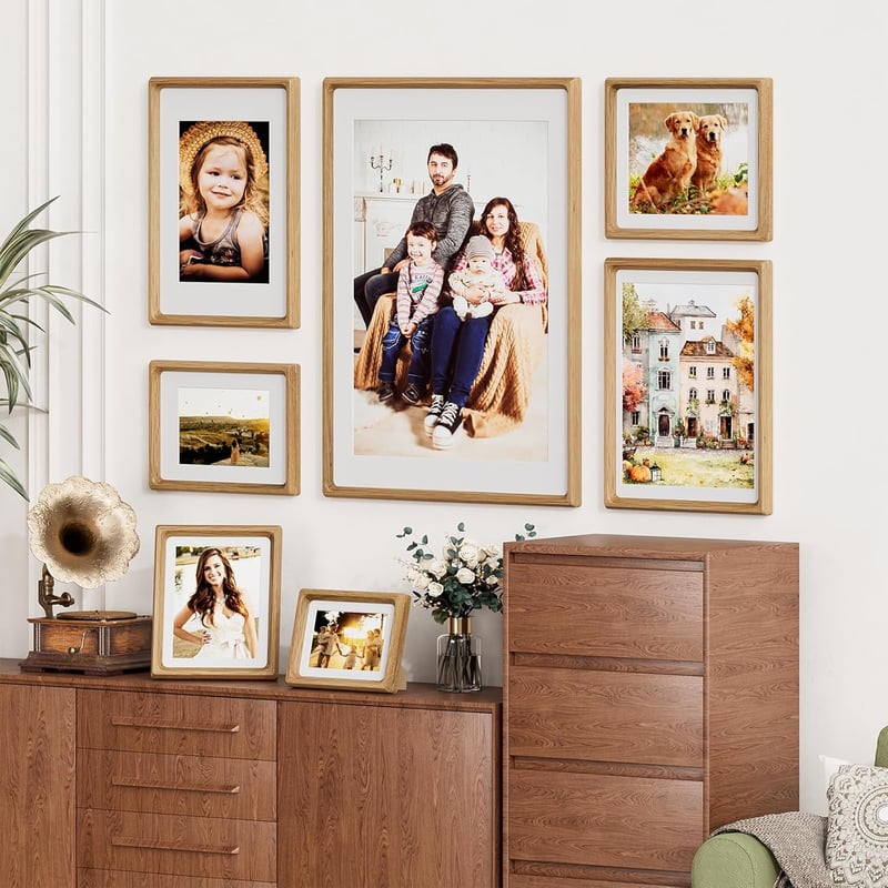 Feihorrm 50x70 cm Tölgy Képkeret Üveglappal, Kerek Sarkokkal, Poszter és Fotó Kiállítás Keretezéshez