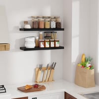 Feihorrm Lebegő Fali Polc Fekete MDF 60cm Szett 2db Konyha Nappali Hálószoba 2