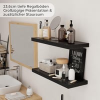 Feihorrm Lebegő Fali Polc Fekete MDF 60cm Szett 2db Konyha Nappali Hálószoba 5