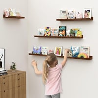 Feihorrm Lebegő Polc 60 cm MDF Fali Polc Vintage Barna Ipari Stílus 2 db 2