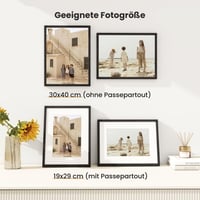 Feihorrm Tölgyfa Képkeret Edzett Üveggel, 30x40 cm Fotóhoz Paszpartu Nélkül vagy 19x29 cm Fotóhoz Paszpartuval, Tömörfa Fényképkeret, Fekete, 1 db 6