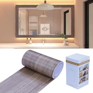 Bandă de cant autoadezivă din PVC cu aspect de lemn FEILAYS - salcâm - 15 cm x 10 m