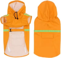 FEimaX kutya esőkabát kapucnival, vízálló, szélálló, reflektív, könnyű, közepes-nagy kutyáknak - 4XL (Brust: 84cm, Rücke: 70cm), orange 2