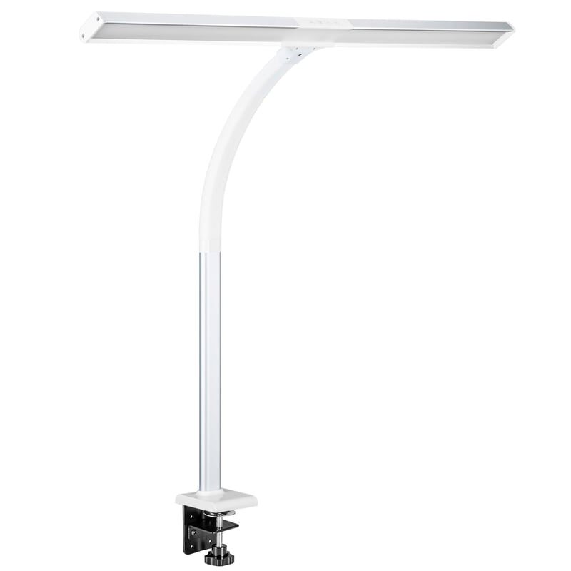 FeinTech LTL00320E LED Asztali Lámpa Csíptetős 80 cm Dimmelhető Screenbar Extra Nagy Fényfellülettel Íróasztalhoz Fehér-Ezüst