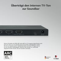 FeinTech VAX04101A HDMI eARC Pass Switch 4x1 – Audio Extractor pre eARC soundbary, 3 prehrávače médií a 1 displej, s podporou 4K 60Hz, HDR, Dolby Vision, Dolby Atmos a DTS 4
