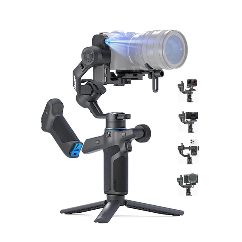 3-osový stabilizátor FeiyuTech SCORP Mini-P, vstavaný AI sledovací senzor, čierny