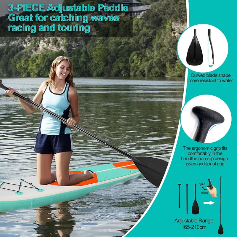 Felfújható SUP Deszka 320x82x15 cm, Stand Up Paddle Board Szett Teljes Kiegészítőkkel, 200 kg Teherbírás, Csúszásmentes Felület Gyerekeknek 