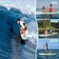 Felfújható SUP Deszka 320x82x15 cm, Stand Up Paddle Board Szett Teljes Kiegészítőkkel, 200 kg Teherbírás, Csúszásmentes Felület Gyerekeknek  5