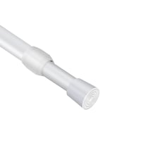 Feligio Teleskopická tyč na sprchový záves bez vŕtania, rozperná tyč na záclony a sprchové závesy, 135 – 250 cm, biela, priemer 28 mm 1