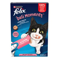 Felix Deli Moments tekutá pochúťka pre mačky a mačiatka s lososom, 4x10g vrecúška 1