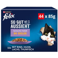 Felix So Good as it Looks mokra hrana za mačke u želeu, miješani izbor, 44 pojedinačne vrećice (44 x 85 g), potpuna hrana 1