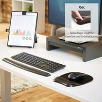 Mouse pad cu suport pentru încheietură Fellowes Crystal Gel, ergonomic, gel negru transparent 2