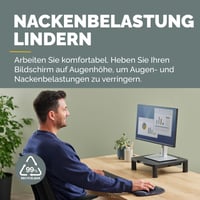 Stojan na monitor Fellowes Everyday, 3 výškové úrovne, organizér káblov, max. 27 kg – čierny 2