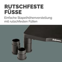 Stojan na monitor Fellowes Everyday, 3 výškové úrovne, organizér káblov, max. 27 kg – čierny 7