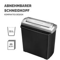 Distrugător de documente Fellowes FS-5S, tăiere în fâșii, P1, 5 coli, 11 litri - negru 5