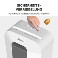 Skartovačka Fellowes FS-9C – priečny rez, 9 listov, stupeň utajenia P4, kôš 17 l, 31 listov/min, detská poistka, biela 4