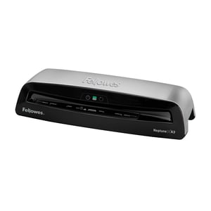 Laminator Fellowes Neptune 3 A3 - 175 microni, tehnologie AutoSense, timp de încălzire 60 s, sistem de detectare a foliei, include 10 folii de laminare